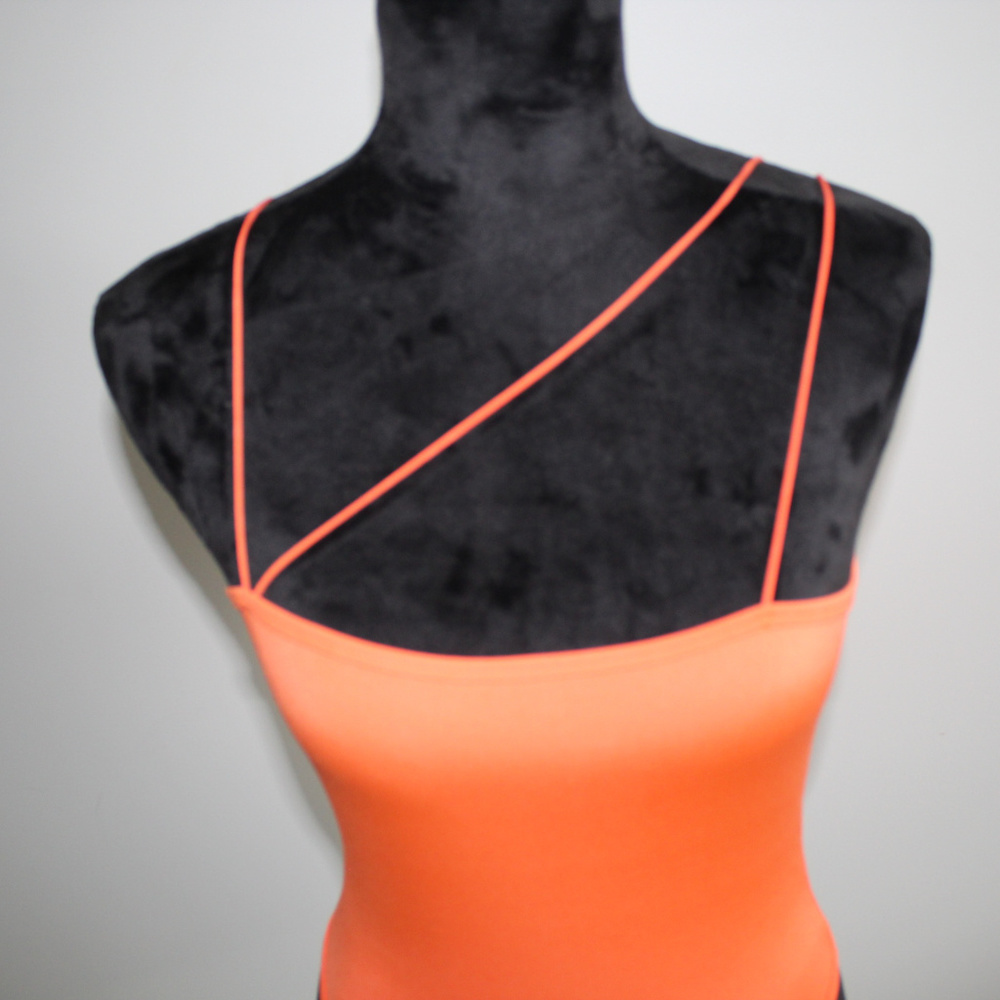 Spaghetti strap crossover bodysuit